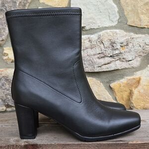 Aerosoles Women's Cinnamon Mid Calf Boots Black Size 8.5 Faux Leather Ortholite